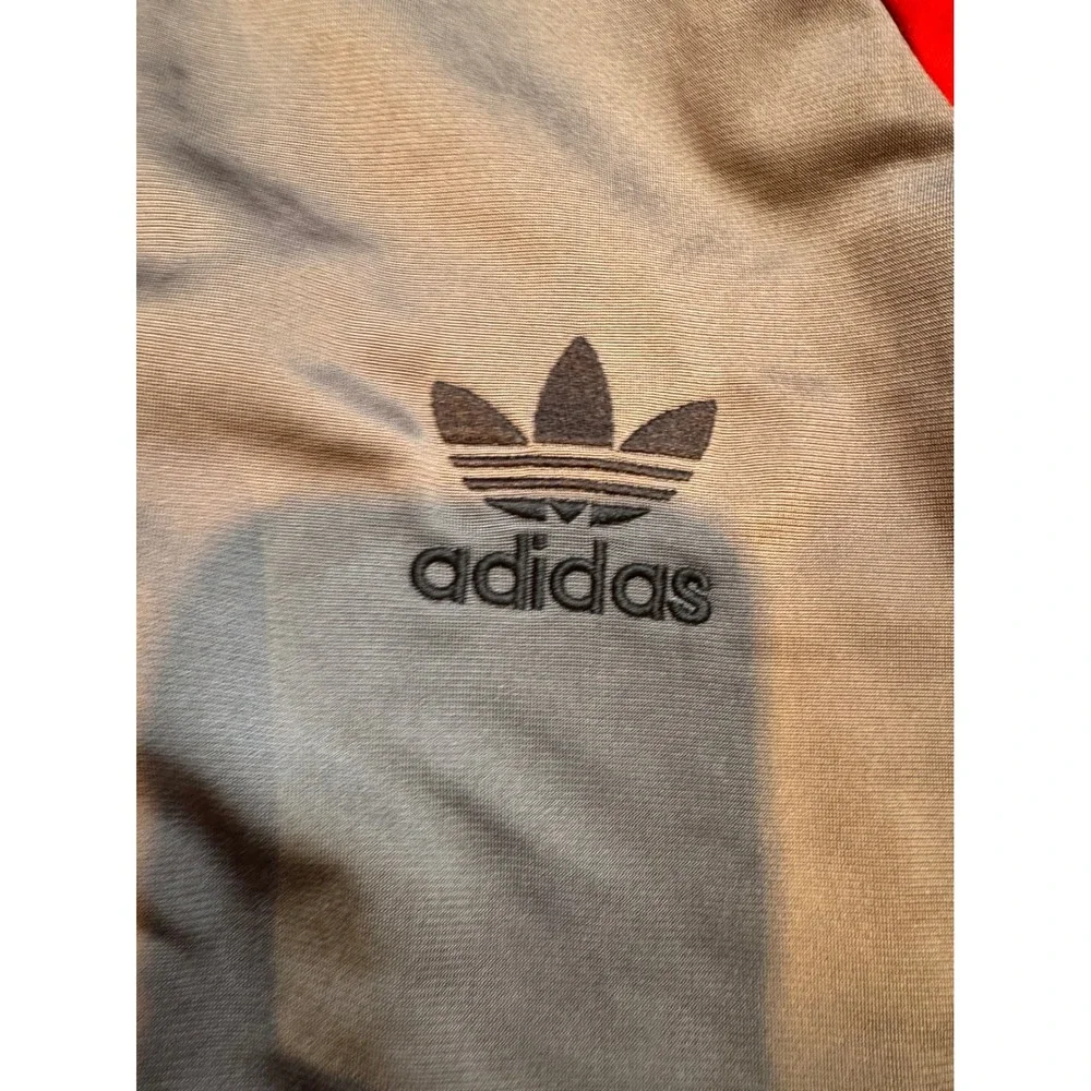 Adidas Originals Track Jacket Gray Red Black Trefoil Logo Full Zip Men's M‎